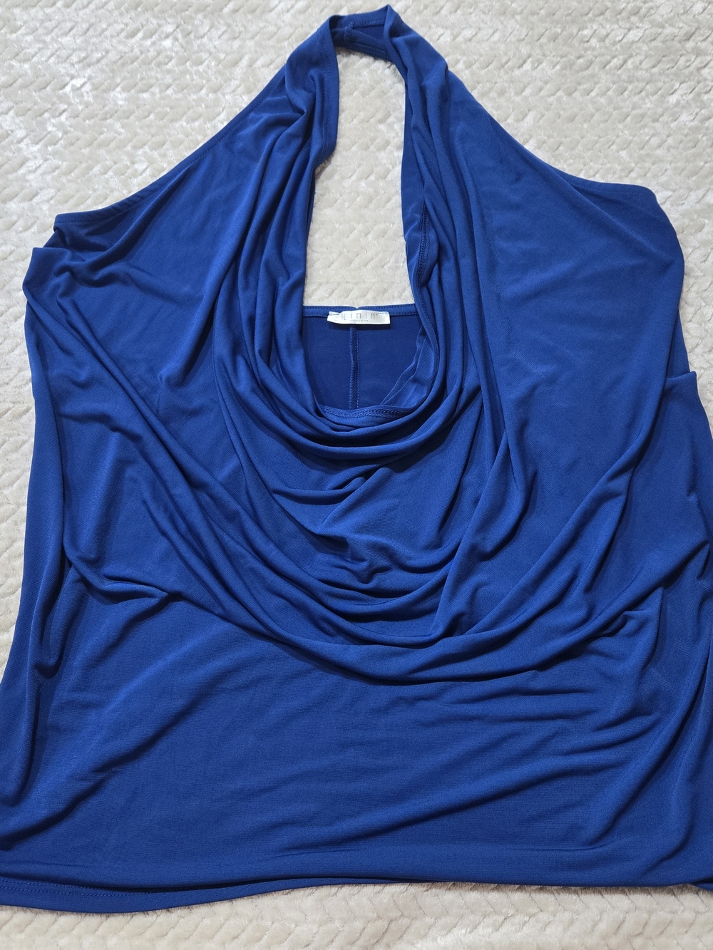 Blue Draped Halter Top - Unbranded